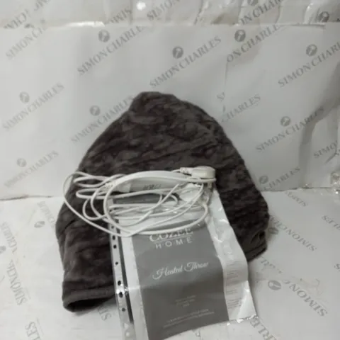 COZEE HOME VELVETSOFT HEATED THROW IN CHARCOAL