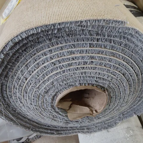 ROLL OF QUALITY TUDOR TWIST REGAL CLASSIC STONE CARPET APPROXIMATELY 4M Γ 10.9M