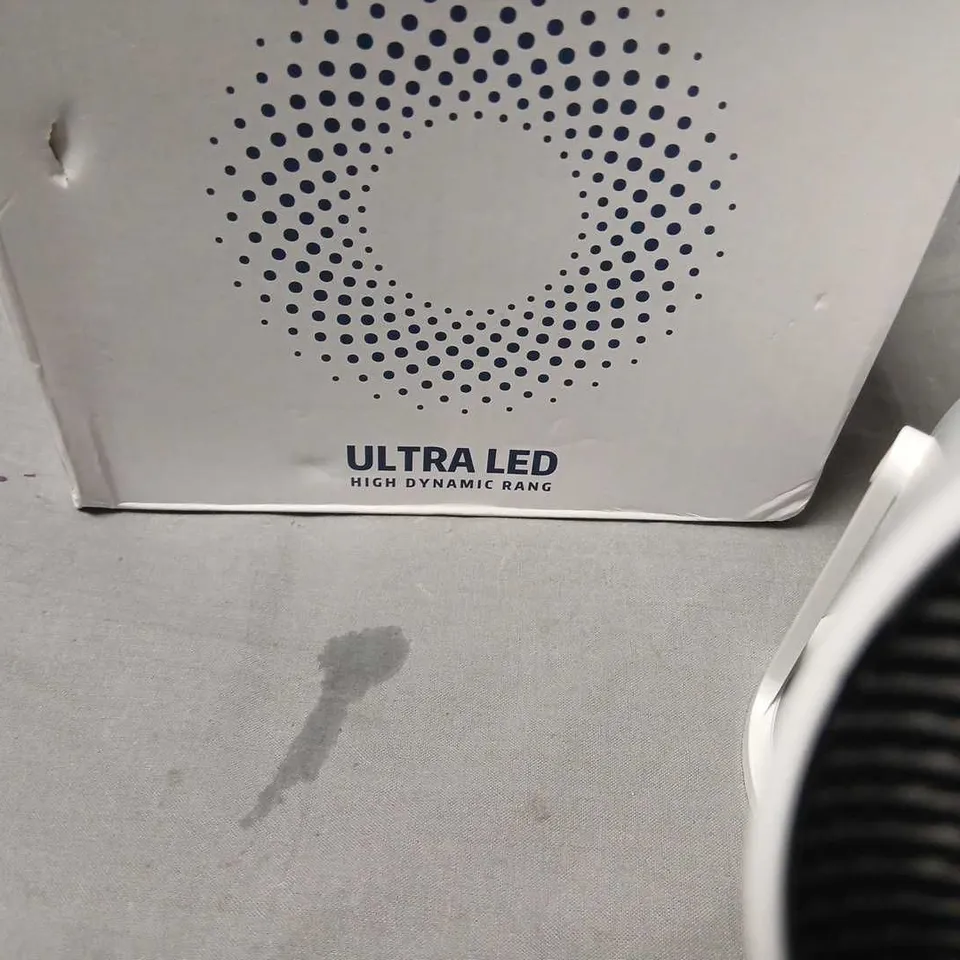 ULTRA LED HIGH DYNAMIC RANGE HY300S PROJECTOR– WHITE CYLINDRICAL DEVICE ON STAND (BOXED)