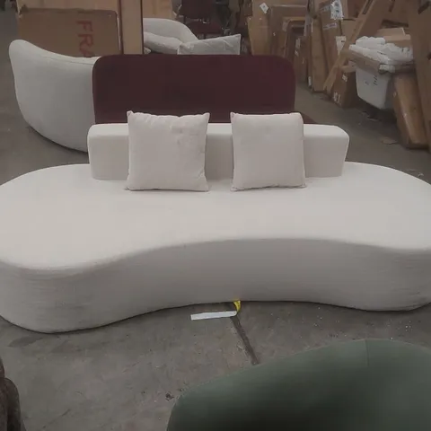 QUALITY DESIGNER FABRIC UPHOLSTERED CURVED SOFA