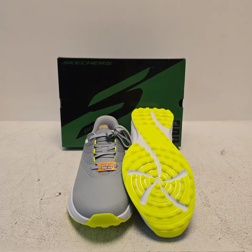 SKECHERS FLOW SLIP-INS GOLF SHOES – GREY/NEON, UK 8.5 (US 9.5)
