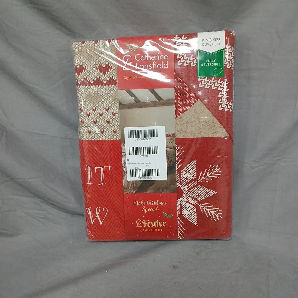 CATHERINE LANSFIELD KING SIZE DUVET SET WINTER FESTIVE COLLECTION