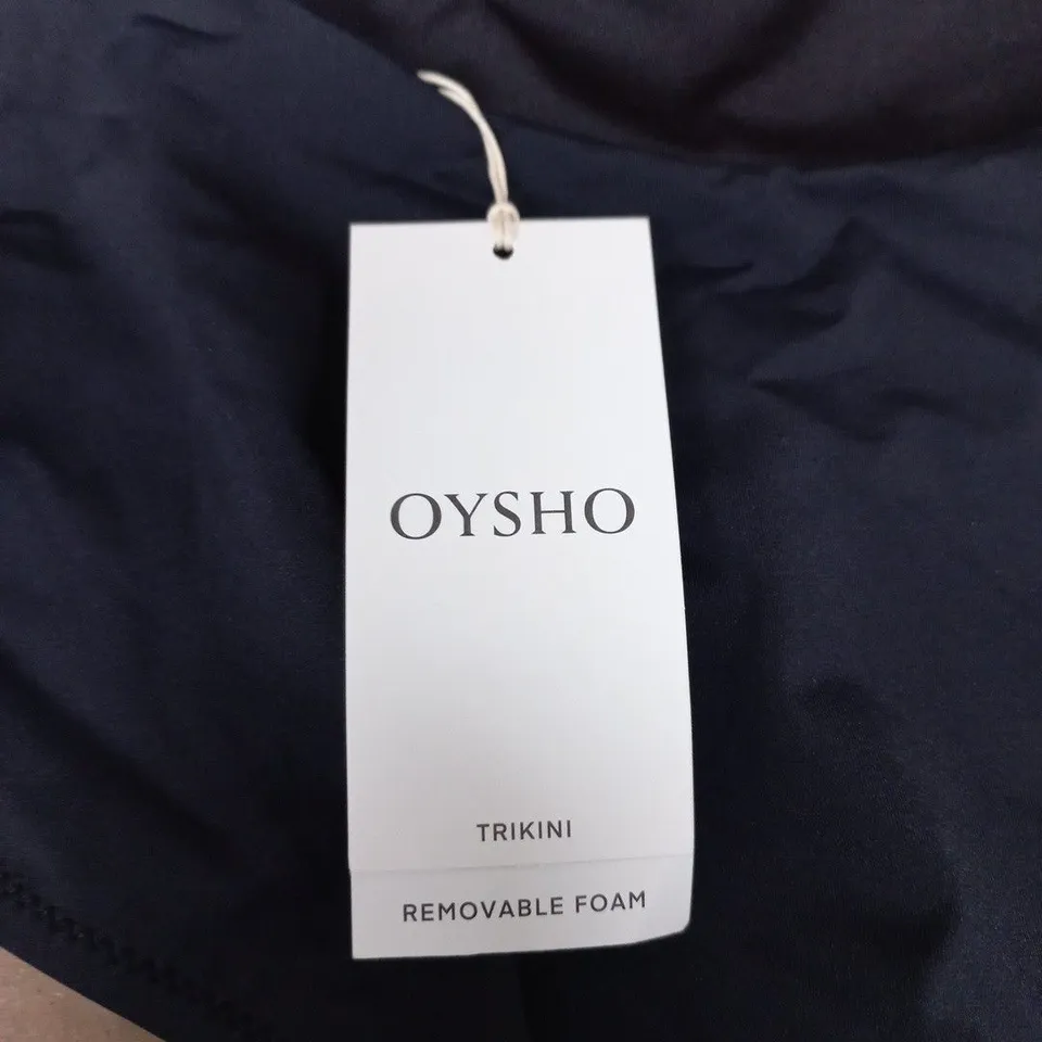 OYSHO TRIKINI SWIM TOP NAVY – UK SIZE M – REMOVABLE FOAM