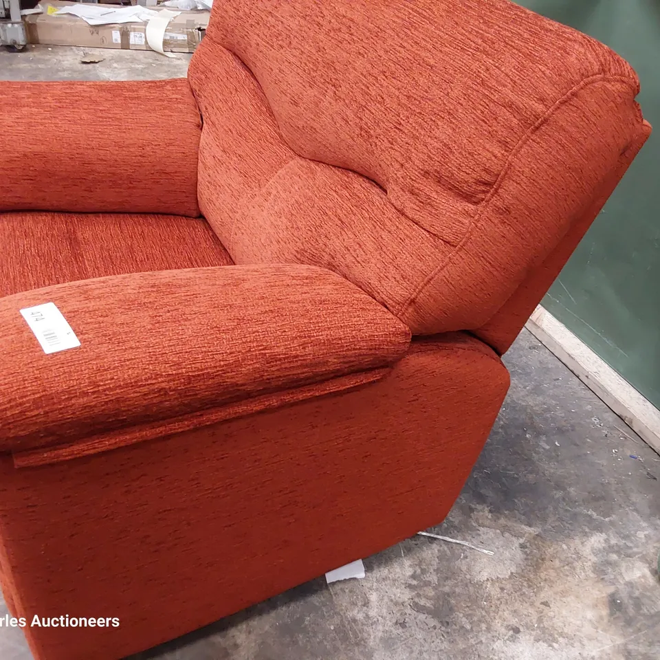 QUALITY BRITISH DESIGNER G PLAN STRATFORD MANUAL RECLINING EASY CHAIR BOUCLE TERRACOTTA FABRIC 