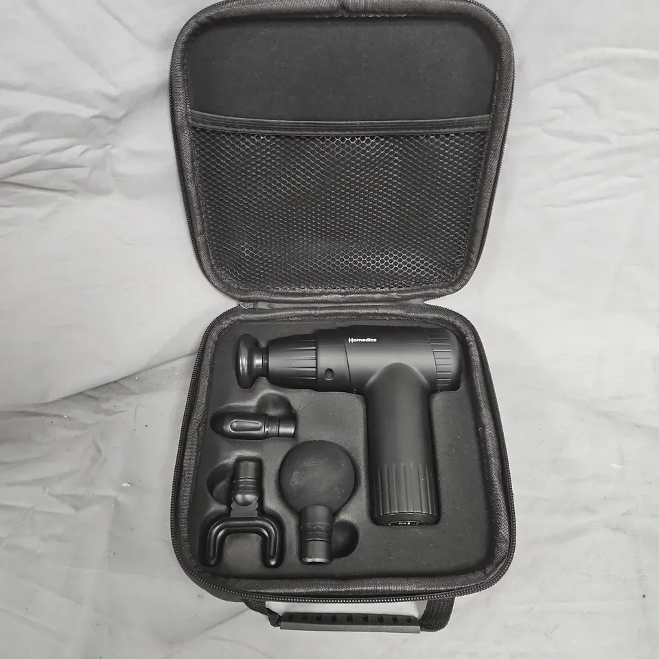 HOMEDICS NOVO MINI MASSAGE GUN WITH CASE AND ATTACHMENTS