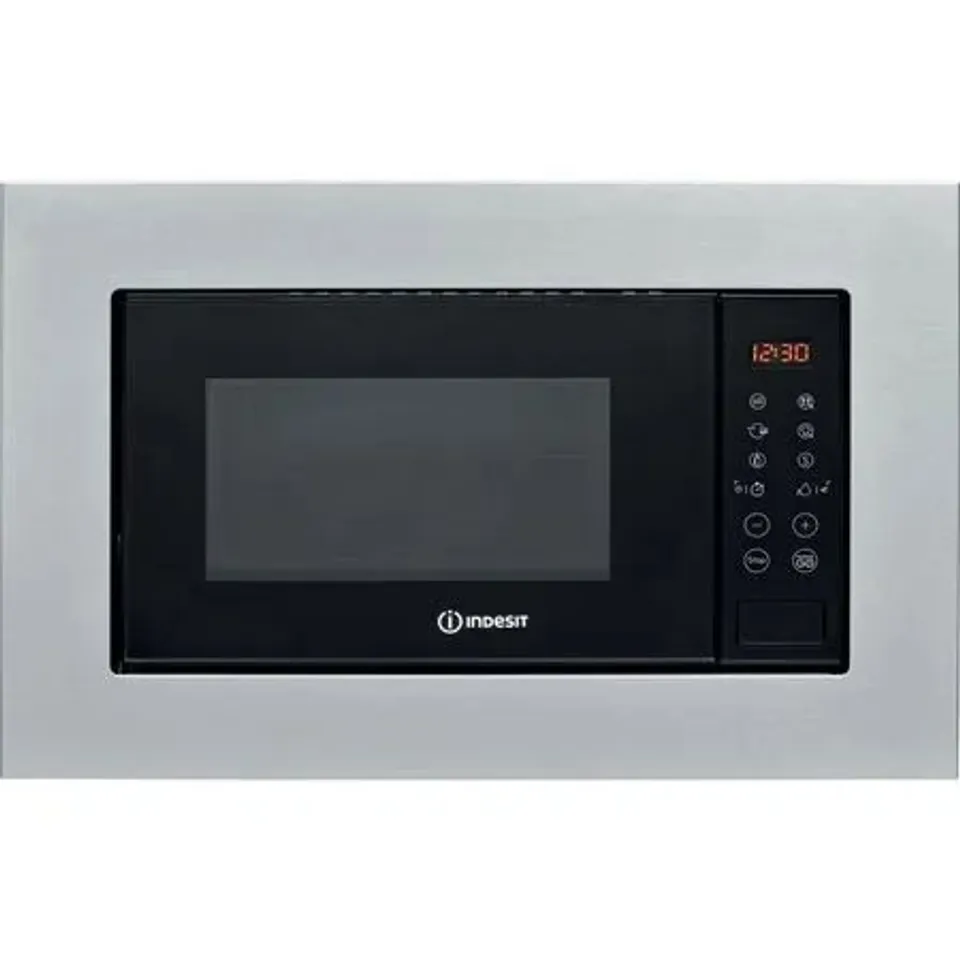 BOXED INDESIT MWI 120 GX UK BUILT IN MICROWAVE AND GRILL - STAINLESS STEEL