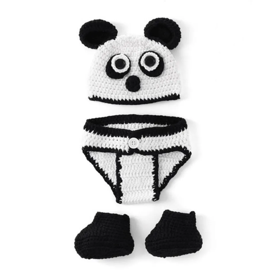 APPROXIMATELY 8 BRAND NEW CROCHET PANDA DRESS UP OUTFIT