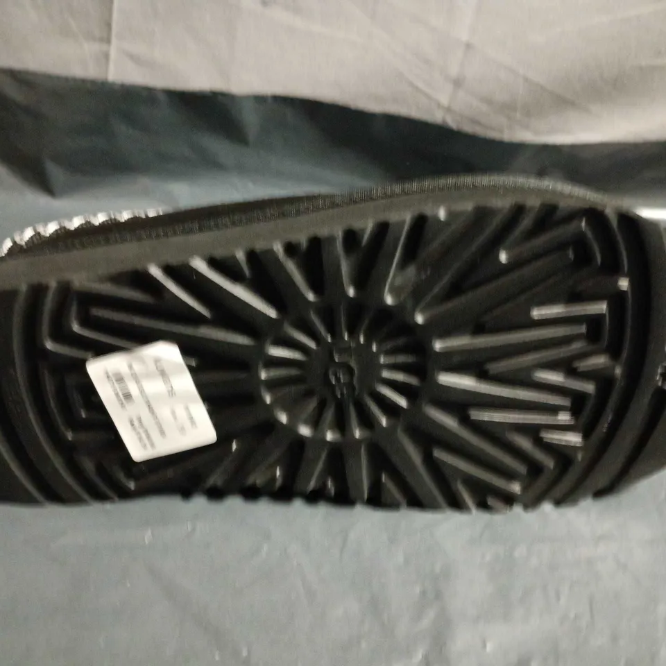 PAIR OF BLACK UGG SUEDE SLIPPERS - UK SIZE 6