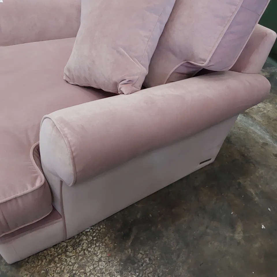 QUALITY BRITISH DESIGNER LOUNGE Co. BRIONY SNUGGLER CHAIR PINK PLUSH FABRIC 