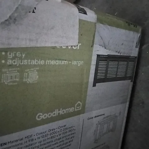 BOXED RADIATOR COVER GREY ADJUSTABLE MEDIUM TO LARGE