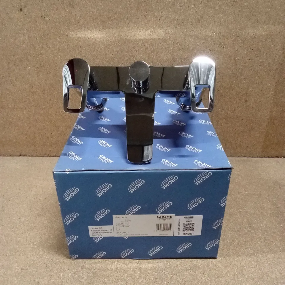 BOXED GROHE BAULOOP 2 LEVER HANDLE BATH SHOWER MIXER DECK MOUNTED AUTOMATIC DIVERTER NON-RETURN VALVE