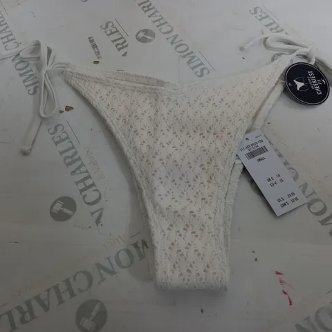 HOLLISTER CHEEKIEST FIT BIKINI BOTTOM IN WHITE - SMALL