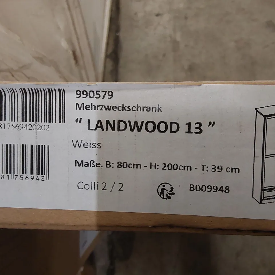 BRAND NEW BOXED LANDWOOD 2-DOOR 1-DRAWER WARDROBE (2 BOXES)