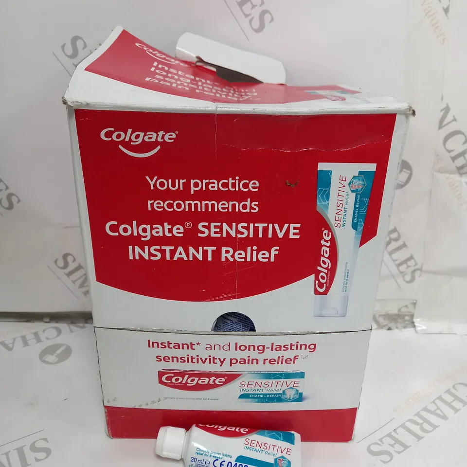 BOX OF COLGATE SENSITIVE INSTANT RELIEF TOOTHPASTE 