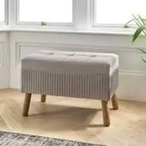 BRAND NEW BOXED HOMESDIRECT365 NATURAL STONE ALBURY FOOTSTOOL