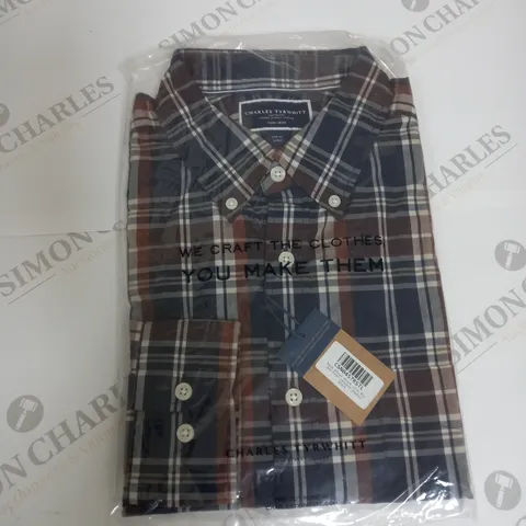 BAGGED CHARLES TYRWHITT SLIM FIT POPLIN SHIRT SIZE L