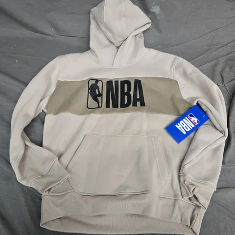 NBA HOODIE – YOUTH SIZE 14-16, BEIGE WITH TAN STRIPE, MADE IN EGYPT