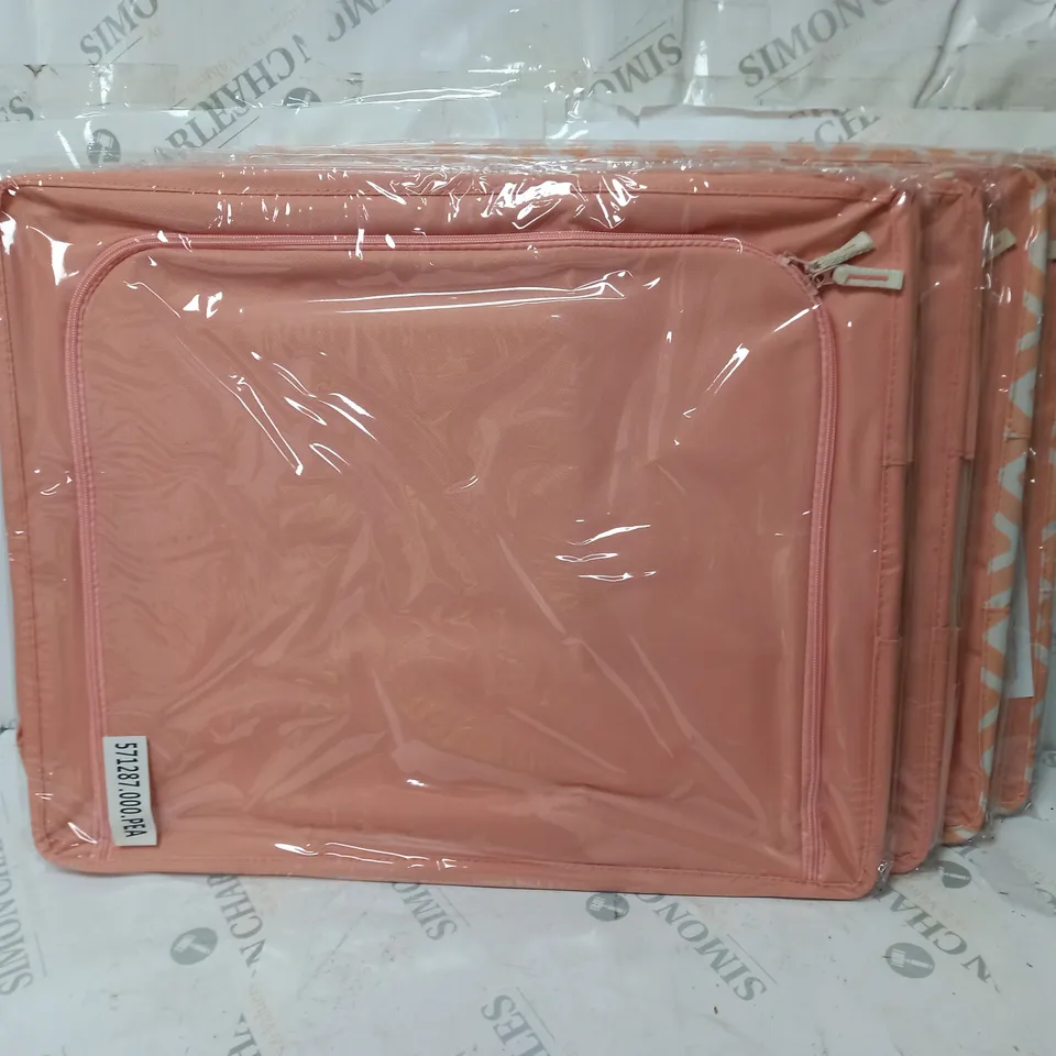 BOXED ORGANIZEME COLLAPSIBLE STORAGE BINS 4-PACK MEDIUM & LARGE IN PEACH