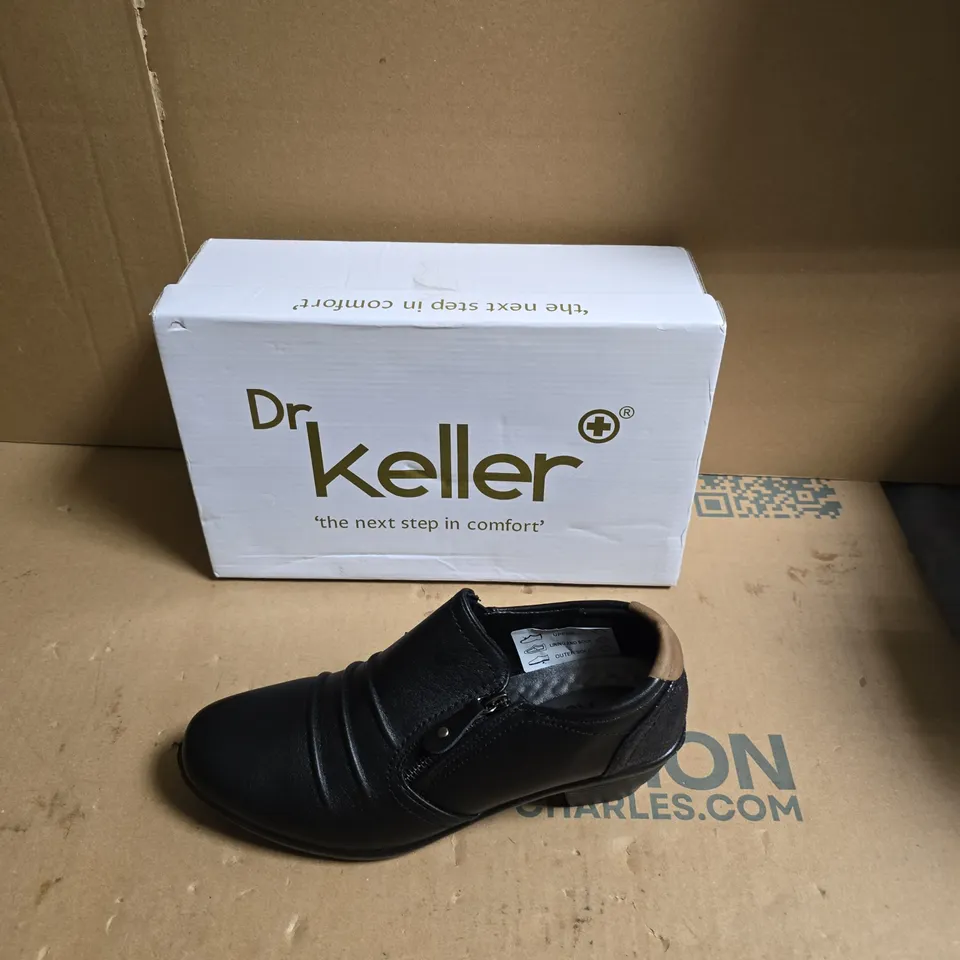 DR KELLER BLACK LEATHER SHOE – COMFORT FOOTWEAR - UK SIZE 5