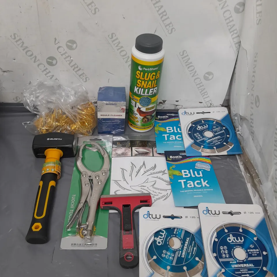 LOT OF APPROXIMATELY 20 ASSORTED HOUSEHOLD ITEMS TO INCLUDE BLU-TAC, SLUG AND SNAIL KILLER AND MOULD CLEANER
