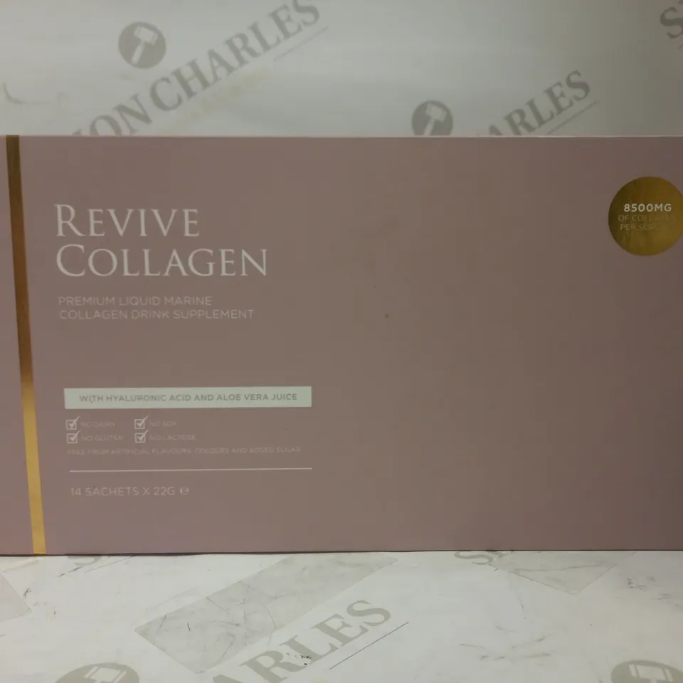 REVIVE COLLAGEN PREMIUM LIQUID MARINE COLLAGEN DRINK SUPPLEMENT 8500MG PER SERVING 14 SACHETS X 22G