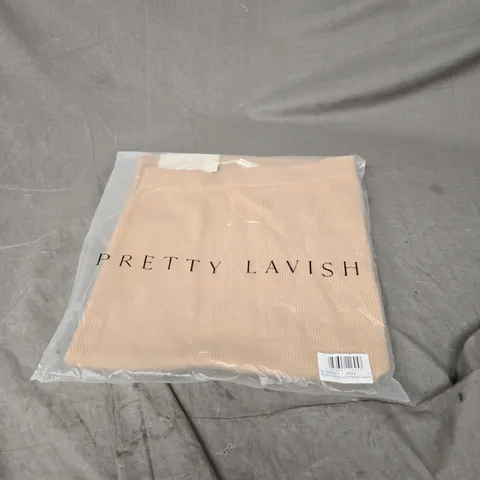 PRETTY LAVISH REESE MIDAXI KNIT SKIRT IN BEIGE SIZE S