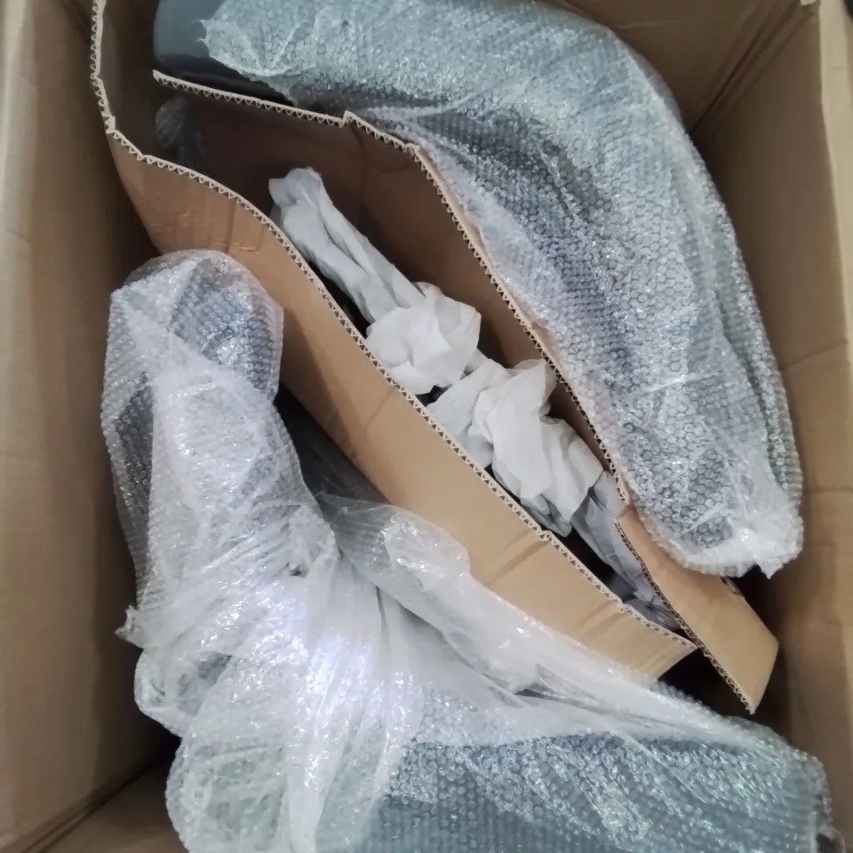 A BOXED SET OF 2 BLUE VELVET DINING ROOM CHAIRS (1 BOX)