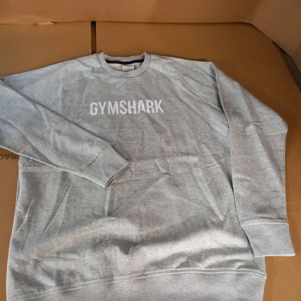 GYMSHARK GREY CREW JUMPER - S