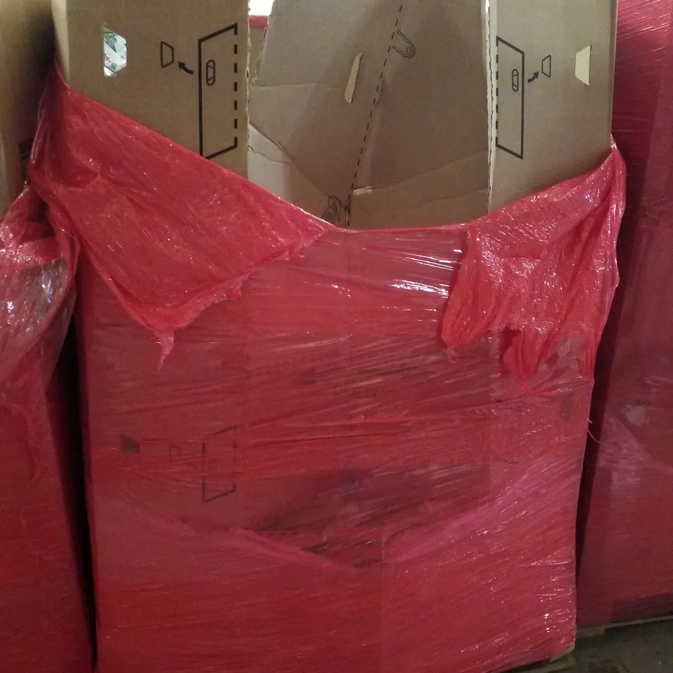 PALLET CONTAINING ASSORTED PRODUCTS INCLUDING RETRACTABLE SAFETY GATE, INSECT KILLER, TOY ARCHERY SET, PLANT SAUCERS, KITCHEN FAUCET & MAGNET DARTBOARD 