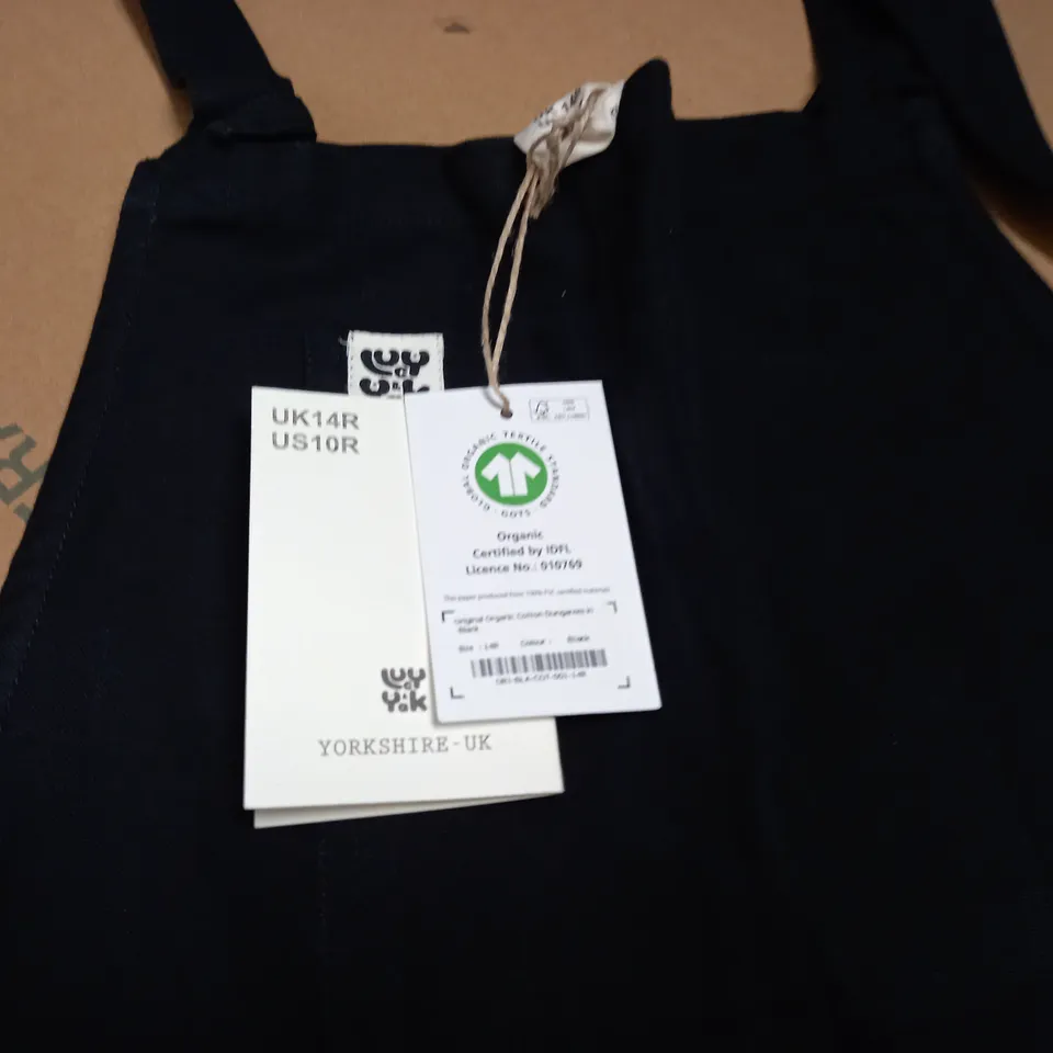 LUCY & YAK ORIGINAL COTTON DUNGAREES IN BLACK - 14R