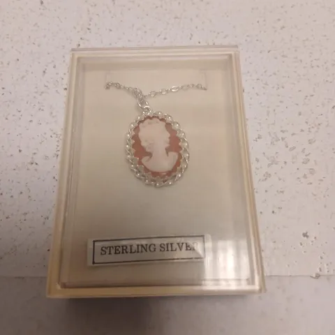 STERLING SILVER CAMEO PENDANT NECKLACE