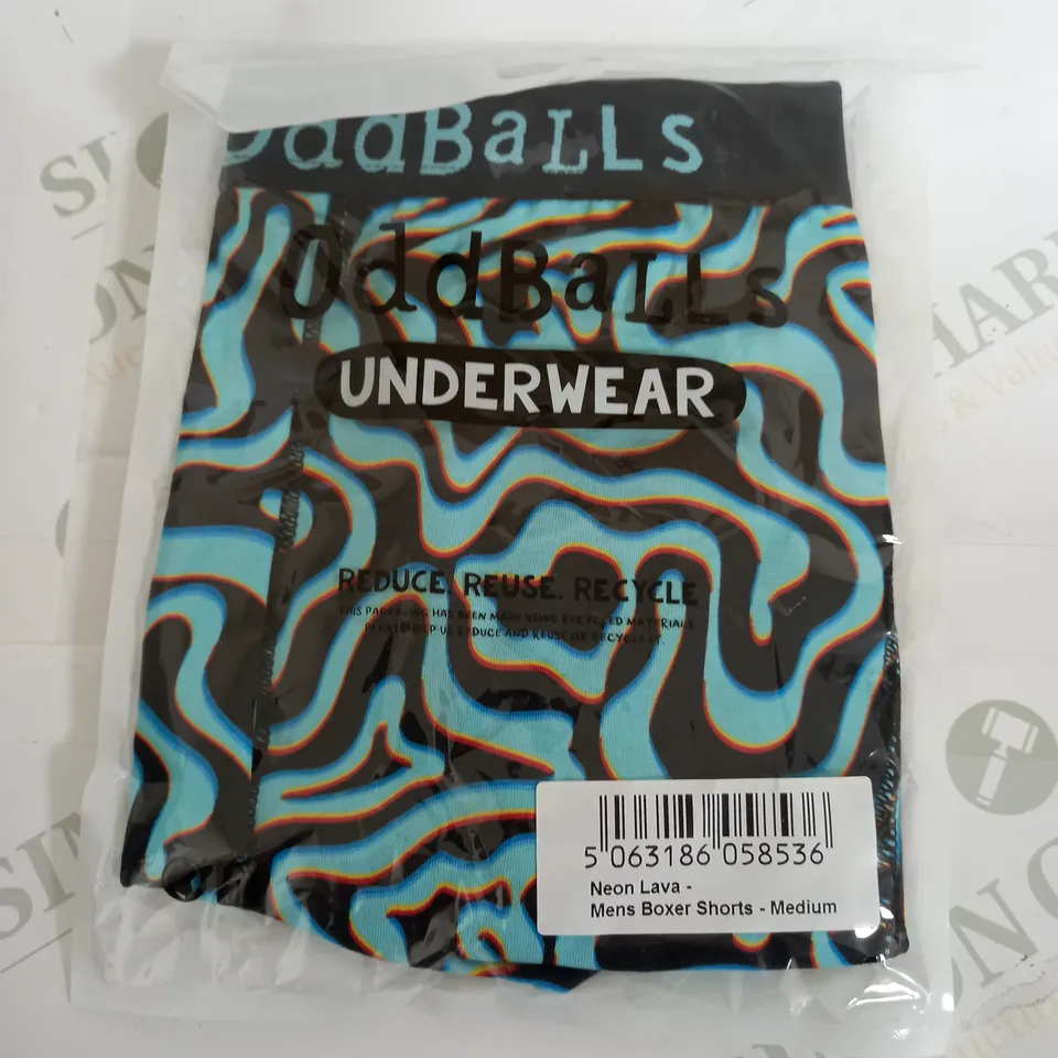 ODDBALLS UNDERWEAR NEON LAVA MENS BOXER SHORTS - MEDIUM