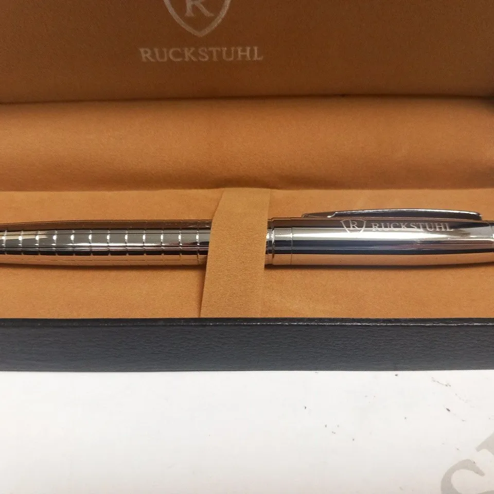 RUCKSTUHL STAINLESS STEEL LUXURY PEN IN GIFT BOX – HAND ASSEMBLED – RRP £80
