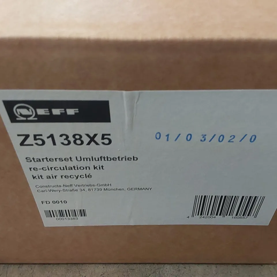5x BRAND NEW BOXED NEFF Z5138X5 STANDARD RECIRCULATION KITS (5 BOXES)