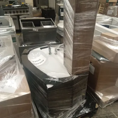 PALLET OF ASSORTED DESIGNER BATHROOM VANITY UNITS WITH BASINS AND MIXER TAPS