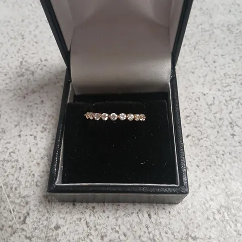 DIAMONIQUE 0.44CT TW HALF ETERNITY RING STERLING SILVER 