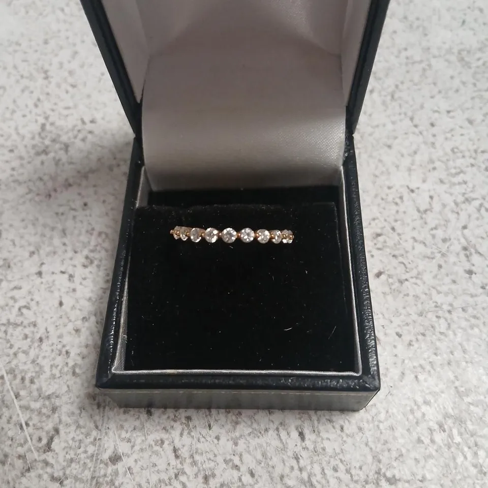 DIAMONIQUE 0.44CT TW HALF ETERNITY RING STERLING SILVER