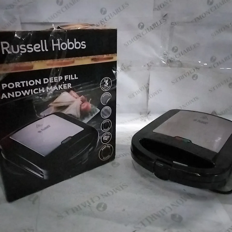 BOXED RUSSELL HOBBS 4 PORTION DEEP FILL SANDWICH MAKER 