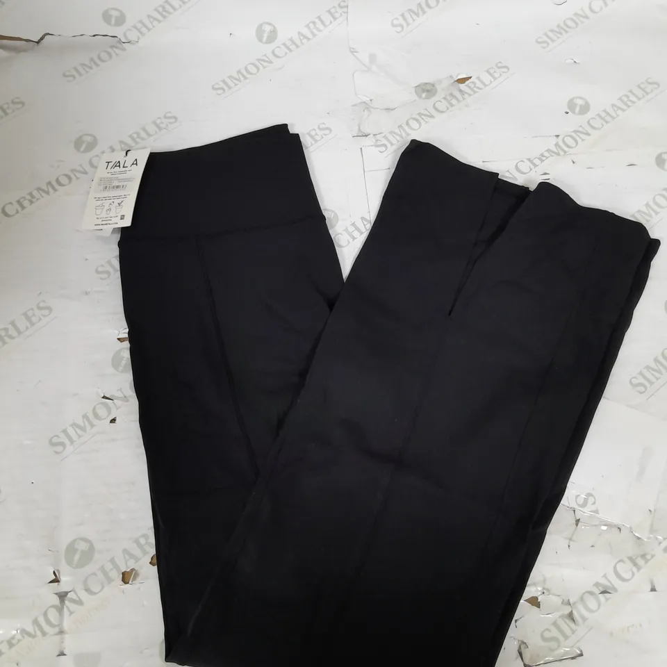 TALA HIGH WAISTED SPLIT LEG FLARED YOGA PANT IN BLACK SIZE XL