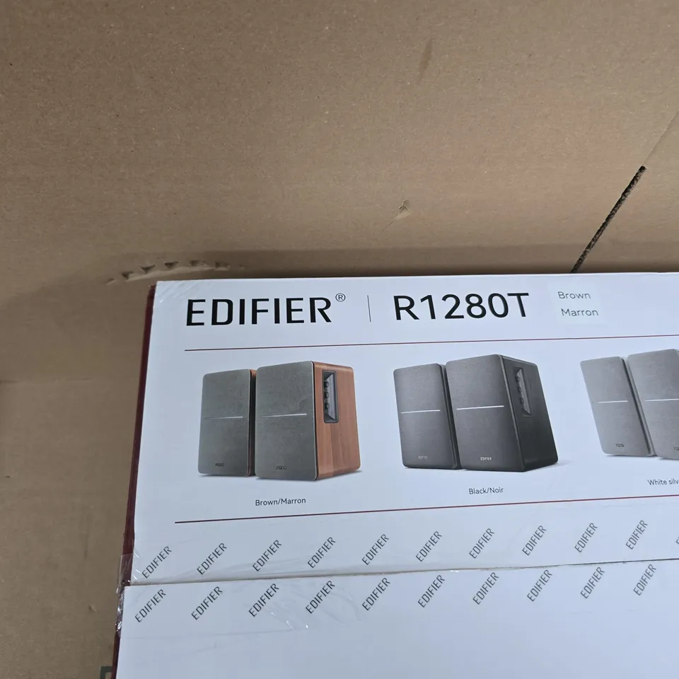 EDIFIER R1280T POWERED BOOKSHELF SPEAKERS – BROWN WOOD FINISH (BOXED)