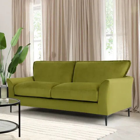 BOXED SEYMOUR 3 SEATER SOFA, MINT GREEN HOUSE VELVET (1 BOX)