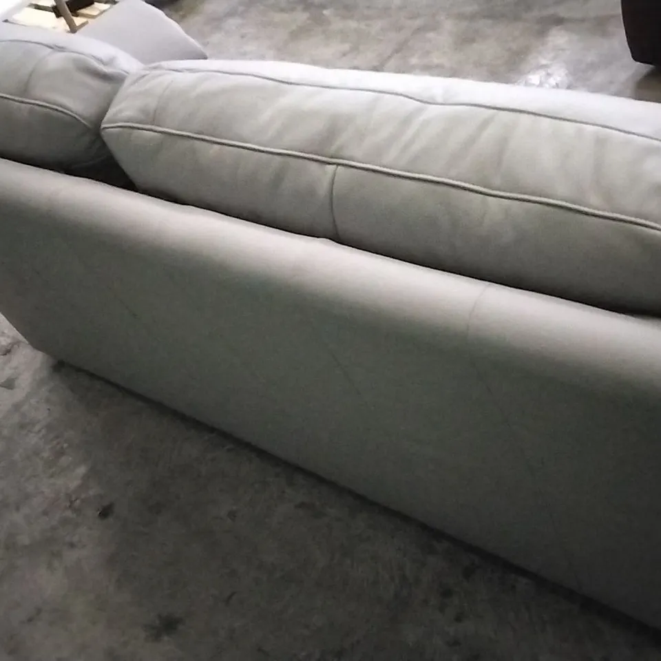 QUALITY BRITISH DESIGNED & MANUFACTURED G PLAN SEATTLE 3 SEATER CAMBRIDGE GREY LEATHER SOFA