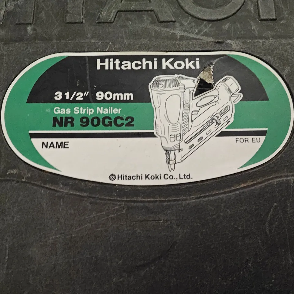 HITACHI KOKI 3 1/2 90MM GAS STRIP NAILER WITH CHARGER AND 2 BATTERIES 