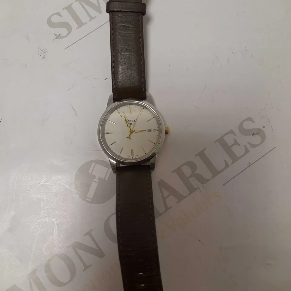 TISSOT 1853 T033410B WITH WHITE FACE AND BROWN LEATHER EFFECT STRAP