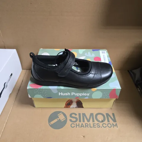HUSH PUPPIES KIDS' BLACK VELCRO STRAP SHOES UK 2
