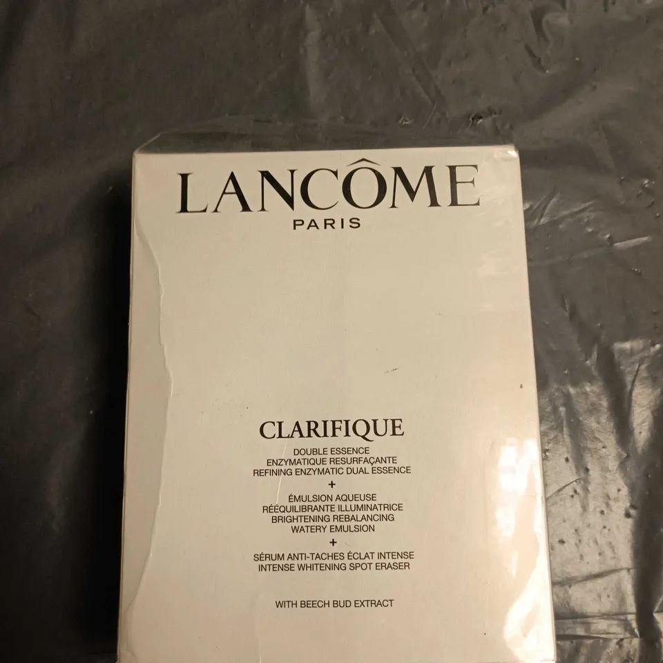 LANCÔME CLARIFIQUE SKINCARE SET – DOUBLE ESSENCE, EMULSION & SPOT ERASER, 250ML/75ML/50ML, BOXED