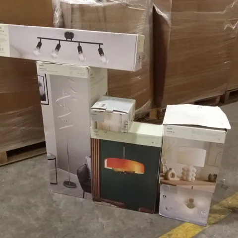 PALLET TO CONTAIN A LARGE QUANTITY OF DESIGNER HOME LIGHTING GOODS AND PRODUCTS 