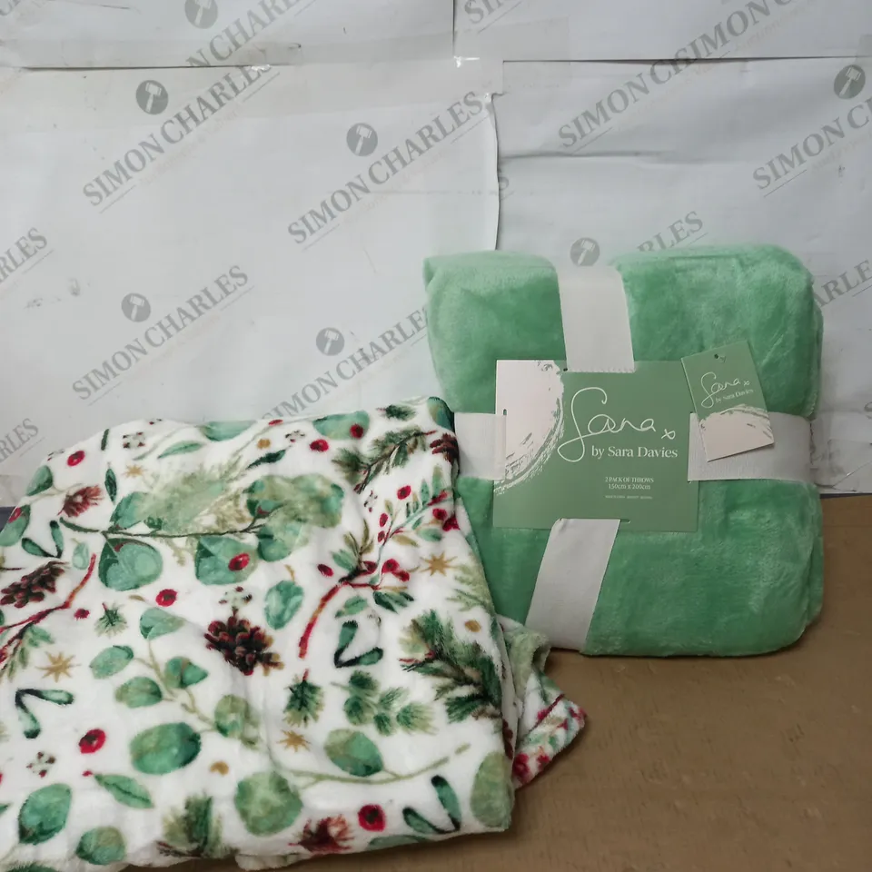 SARA DAVIES PACK OF 2 THROWS 150X200CM