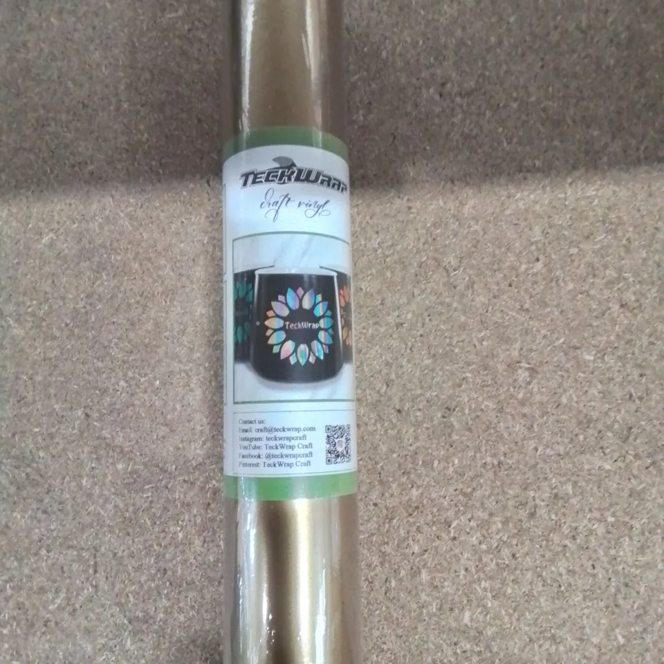 APPROXIMATELY 35 ROLLS OF TECKWRAP GOLD CRAFT VINYL WRAP 