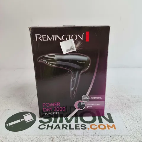 REMINGTON POWER DRY 2000 HAIRDRYER – BOXED (2000W, CERAMIC IONIC GRILLE)